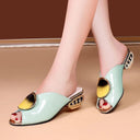 New Thick And Low Heel Fish Mouth Sandals And Slippers