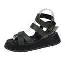 Thick-soled Heightened Roman Shoes Retro Round Head Thin Belt Buckle Sandals