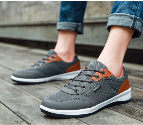 Fashion Light Sports Casual Men Shoes Autumn New Lace-Up Shoes Microfiber Leather Casual Shoes FLats Sneakers - Dazpy