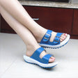 The 2021 summer new leather slope with thick soles muffin with leisure shoes sandals slippers shoes shake - Dazpy