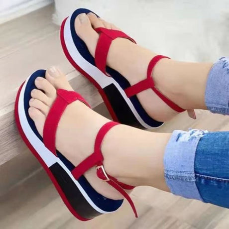 Solid Color Wedge Heel Side Hollow Back Hollow Round Toe Sandals Women's Shoes - Dazpy