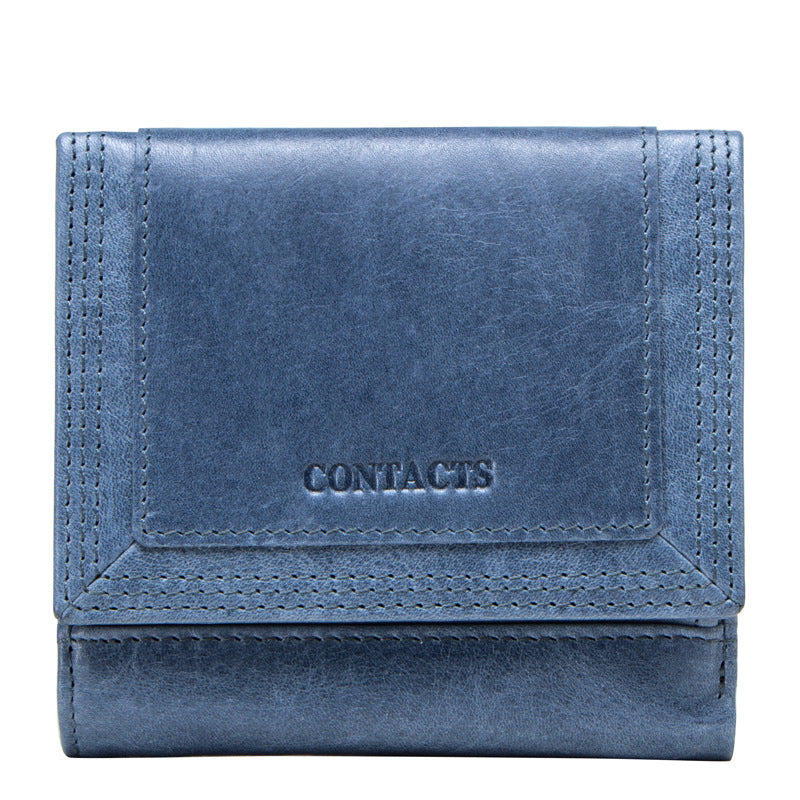 Women's leather wallet 30% short leather wallet - Dazpy