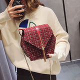 Fashion All-Match Woolen Chain Shoulder Bag - Dazpy