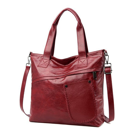 Retro Fashion PU Soft Leather Handbags Large Capacity Single Shoulder Bag - Dazpy