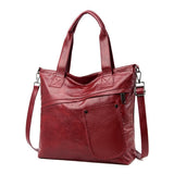 Retro Fashion PU Soft Leather Handbags Large Capacity Single Shoulder Bag - Dazpy