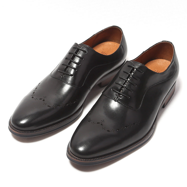 Italian Carved Leather Shoes Handmade Goodyear Leather Shoes - Dazpy