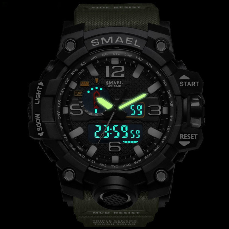 Rugged Sports Watches for Men with Digital and Analogue Display - Dazpy