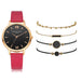 5pcs Woman Quartz Wristwatch with Bracelet - Dazpy