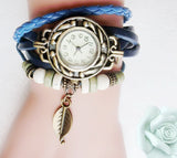 Vintage Dress Watch with Genuine Leather Bracelet - Dazpy