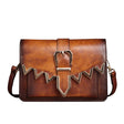 Diagonal leather retro small square bag - Dazpy