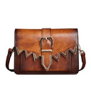Diagonal leather retro small square bag
