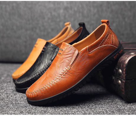 Casual Leather Shoes Korean Fashion Men's Leather Shoes - Dazpy