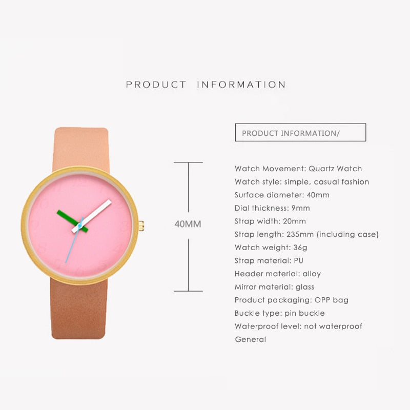 Women's Casual Minimalist Leather Wrist Watch - Dazpy