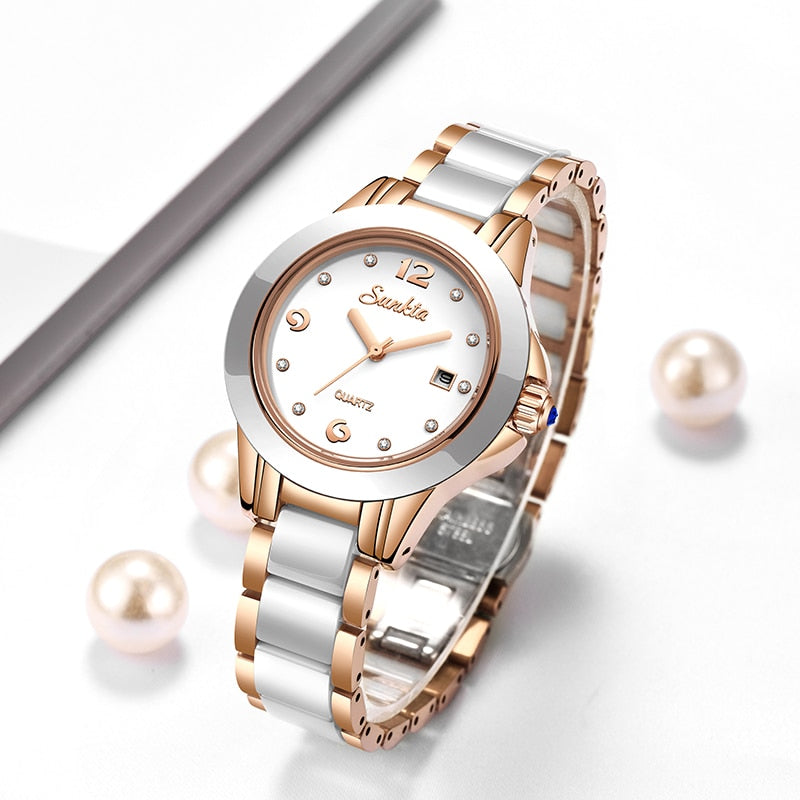 Bracelet Style Round Steel Quartz Watch for Women - Dazpy