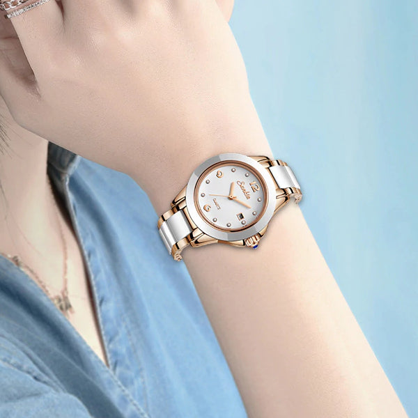 Bracelet Style Round Steel Quartz Watch for Women - Dazpy