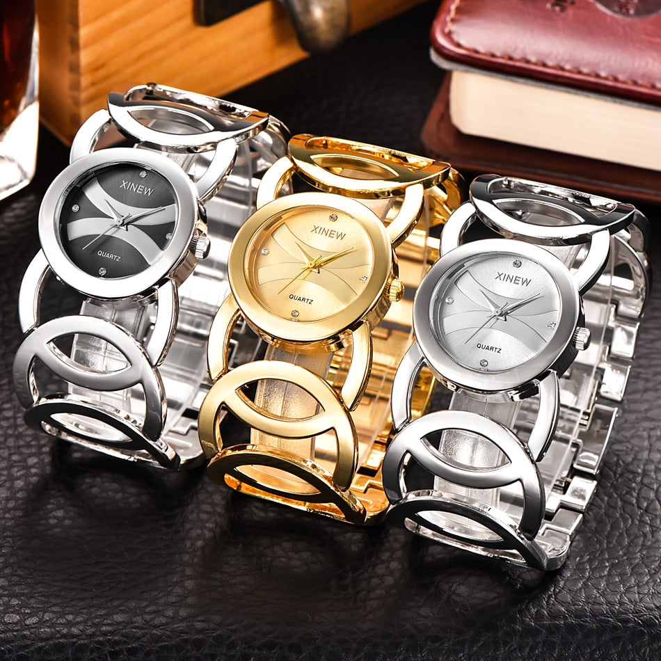 Women's Wide Bracelet Quartz Watches - Dazpy