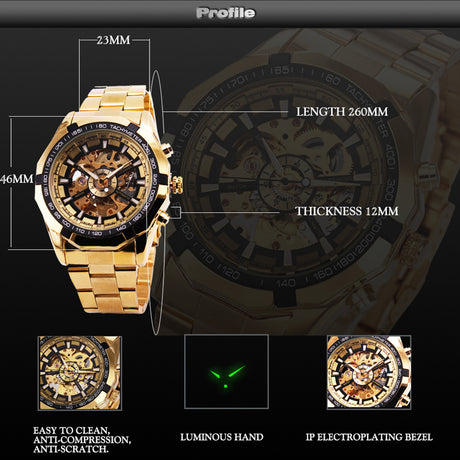 Cool Men's Skeleton Automatic Mechanical Watch - Dazpy