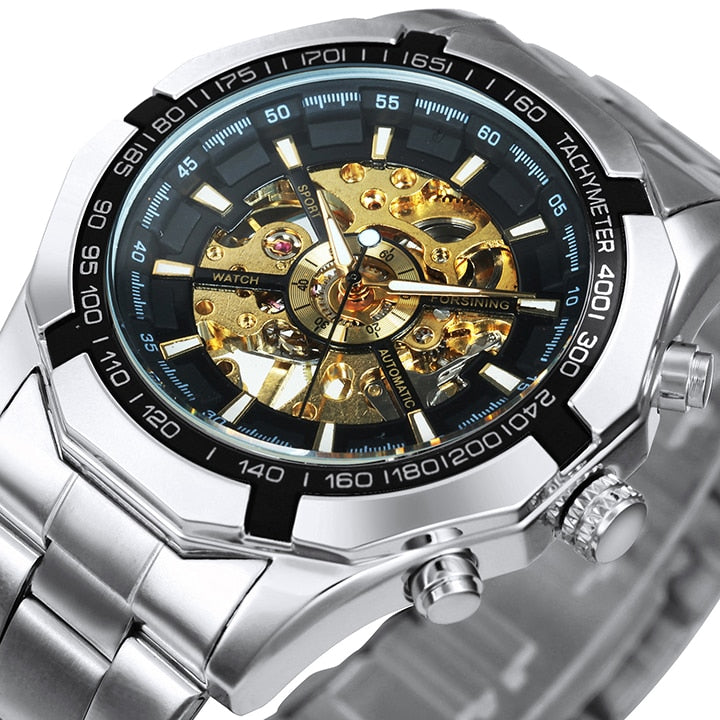 Cool Men's Skeleton Automatic Mechanical Watch - Dazpy