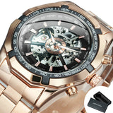 Cool Men's Skeleton Automatic Mechanical Watch - Dazpy