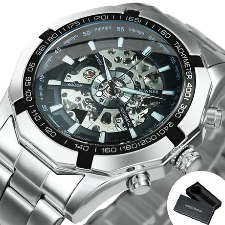 Cool Men's Skeleton Automatic Mechanical Watch - Dazpy