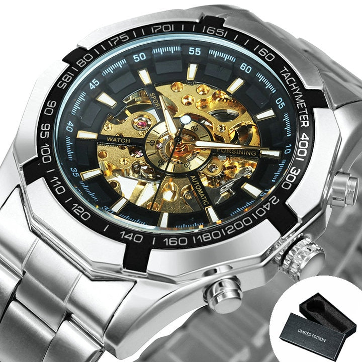 Cool Men's Skeleton Automatic Mechanical Watch - Dazpy