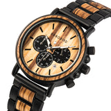 Men's Round Wooden Quartz Watch - Dazpy