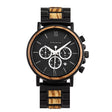 Men's Round Wooden Quartz Watch - Dazpy