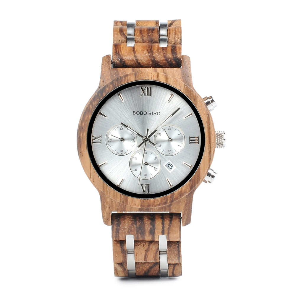 Men's Round Wooden Quartz Watch - Dazpy