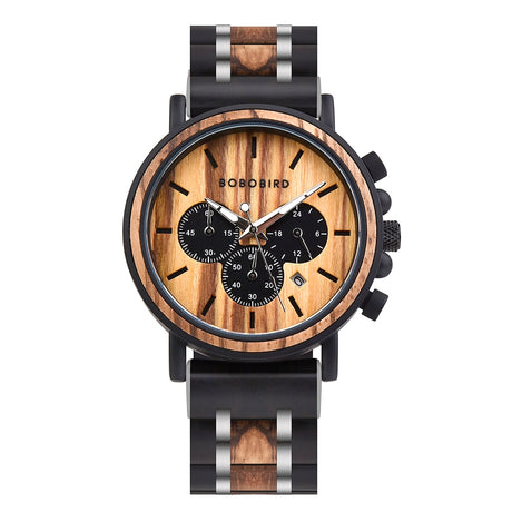 Men's Round Wooden Quartz Watch - Dazpy