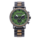 Men's Round Wooden Quartz Watch - Dazpy