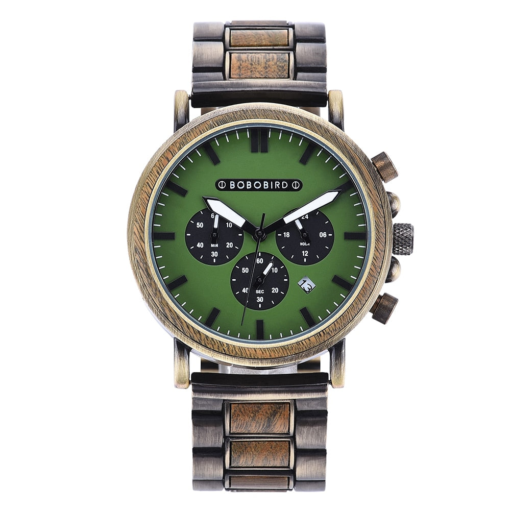 Men's Round Wooden Quartz Watch - Dazpy