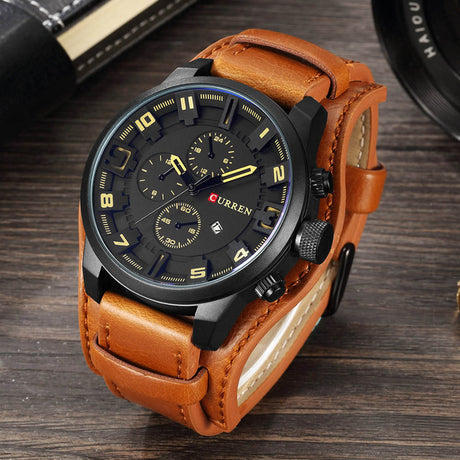 Men's Waterproof Round Sport Watch with Calendar - Dazpy