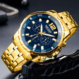 Luxurious Stainless Steel Wristwatches for Men with Chronograph - Dazpy