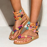 Ethnic style beaded petal sandals - Dazpy