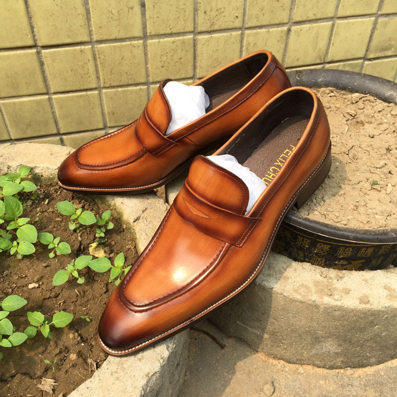 The First Layer Of Cowhide Men's Shoes Handmade Business High-end - Dazpy