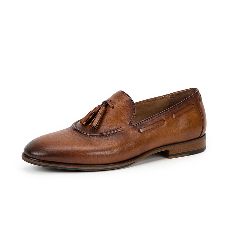 Men's Vintage British Handmade Tassel Loafers - Dazpy