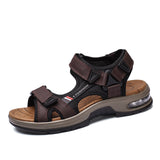 Men's Sandals Casual Shoes Outdoor Leather Beach Shoes Men's Cushion Soft Sole - Dazpy