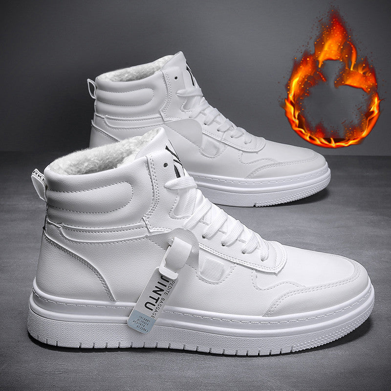 Sports And Leisure High-top Winter Plus Velvet Warm Cotton Shoes - Dazpy