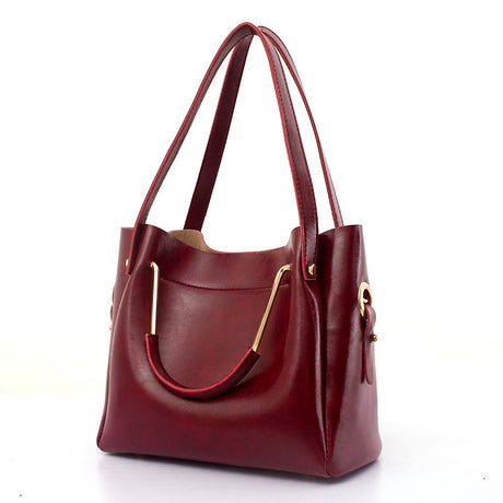 2021 new fashion handbags Sanjiantao retro all-match single shoulder bag simple oil wax portable Tote Bag - Dazpy