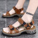 Men's Sandals Casual Shoes Outdoor Leather Beach Shoes Men's Cushion Soft Sole - Dazpy