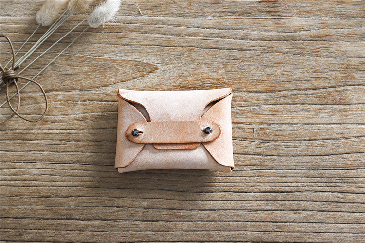Handmade Vintage First Layer Leather Card Holder Mini Coin Purse - Dazpy