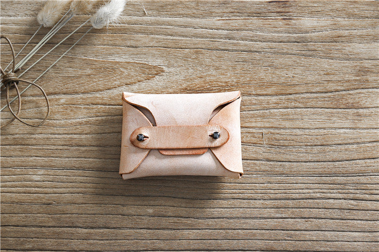 Handmade Vintage First Layer Leather Card Holder Mini Coin Purse - Dazpy