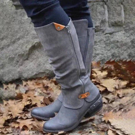 Winter Women's Casual Women's Leather Boots Side Zipper Martin Boots - Dazpy