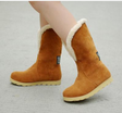 Autumn and winter cold and warm West Shi velvet two kinds of wearing lamb hair flat snow boots boots - Dazpy