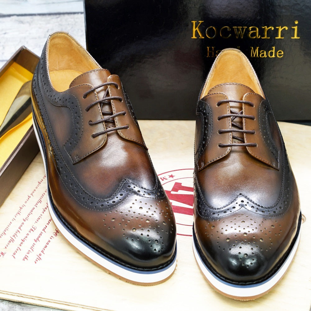 European And American Casual Business Flat Leather Shoes Leather Men's Shoes - Dazpy