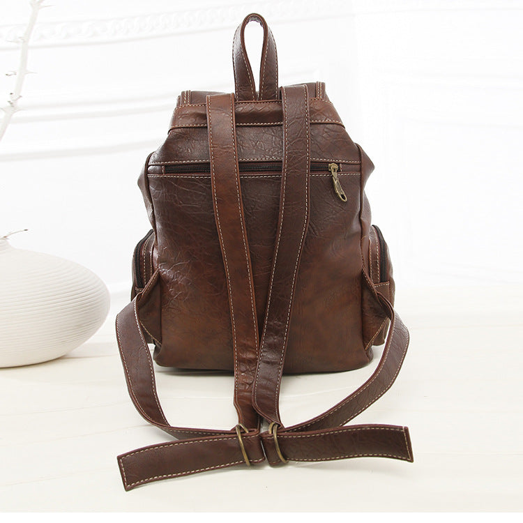 Retro backpack female 2021 new handbag fashion ladies backpack schoolbag hook factory direct - Dazpy