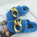 Slippers with flat bottom and round head