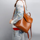 2021 Korean fashion leather shoulder bag lady all-match Leather Backpack simple retro handbags handbags wholesale - Dazpy