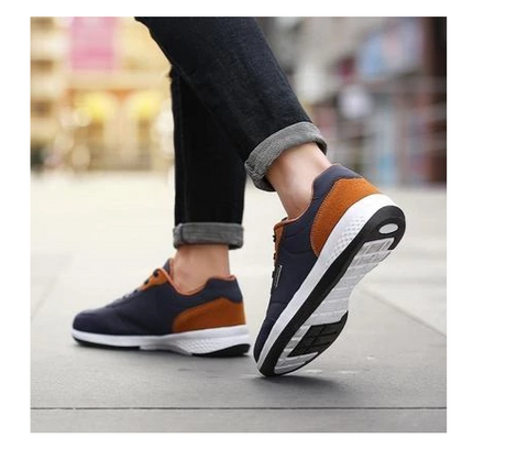 Fashion Light Sports Casual Men Shoes Autumn New Lace-Up Shoes Microfiber Leather Casual Shoes FLats Sneakers - Dazpy