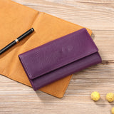 Ladies Wallet First Layer Cowhide Women Long Wallet Cowhide Card Case In Stock - Dazpy